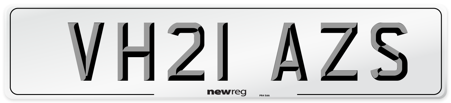 VH21 AZS Number Plate from New Reg